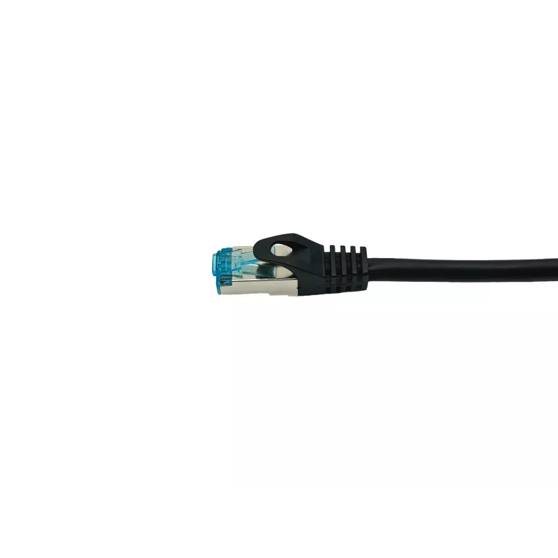 Equip Cat.6A S/FTP Patchkabel, abgewinkelt auf geraden Stecker, 3,0 m, Schwarz