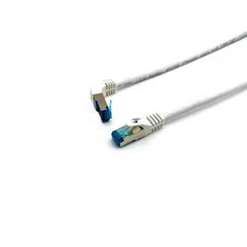 Equip Cat.6A S/FTP Patchkabel, abgewinkelt zu gerade, RJ-45, 0,5 m, Weiß