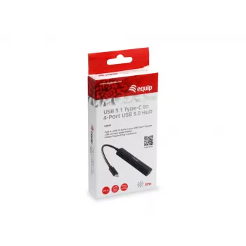 Equip 128954 Schnittstellen-Hub USB 3.2 Gen 1 (3.1 Gen 1) Typ-C 5000 Mbit/s Schwarz
