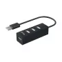 Equip 4-Port USB 2.0 Hub, USB 2.0, USB 2.0, 480 Mbit/s, Schwarz, China, CE, RoHS