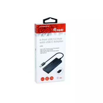 Equip 4-Port USB 3.0 Hub mit USB-C-Adapter