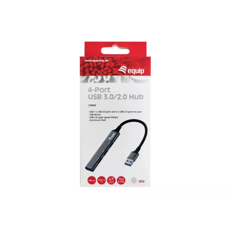 USB Hub Equip 4-Port USB 3.0/2.0 Hub