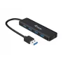4-Port USB 3.2 Gen 1 Hub Equip mit USB-C Adapter Schwarz 5000 Mbit/s