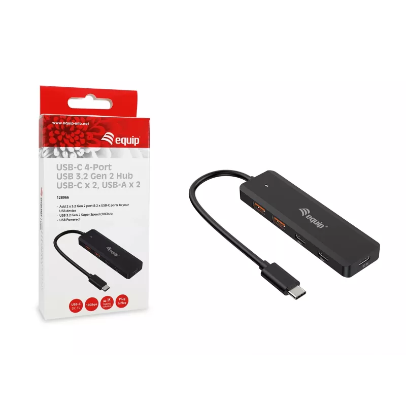 Equip USB-C 4-Port USB 3.2 Gen 2 (10 Gbit/s) Hub, USB-C x 2, USB-A x 2