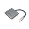 Equip USB-C 4-in-1 Dual-HDMI-Adapter, USB 3.2 Gen 1 (3.1 Gen 1) Typ-C, Silber, 4K Ultra HD, 30 Hz, HDMI, Aluminium