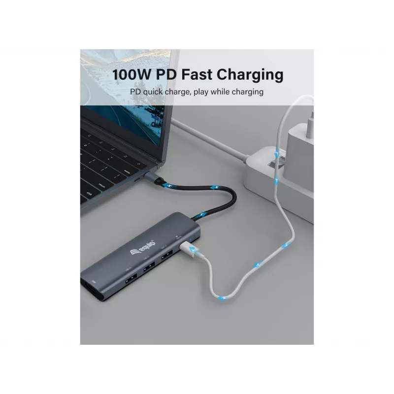 Equip USB-C 5-in-1 MULTIFUNKTIONALER Adapter, HDMI, USB 3.2 GEN1, 100W USB PD