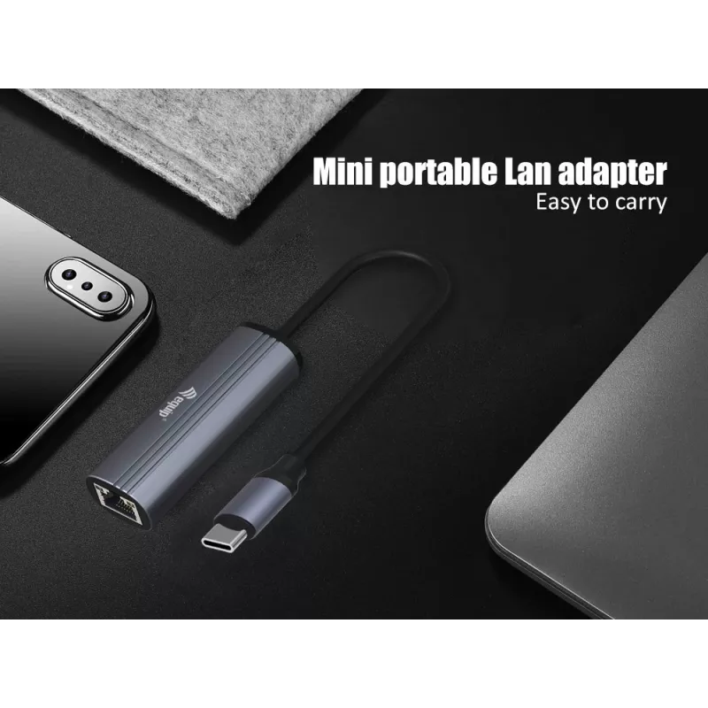 Equip USB-C zu RJ45 Gigabit-Netzwerk + PD-Adapter USB Type-C 100W