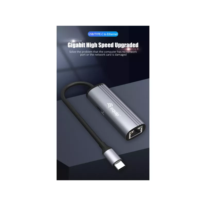 Equip USB-C zu RJ45 Gigabit-Netzwerk + PD-Adapter USB Type-C 100W