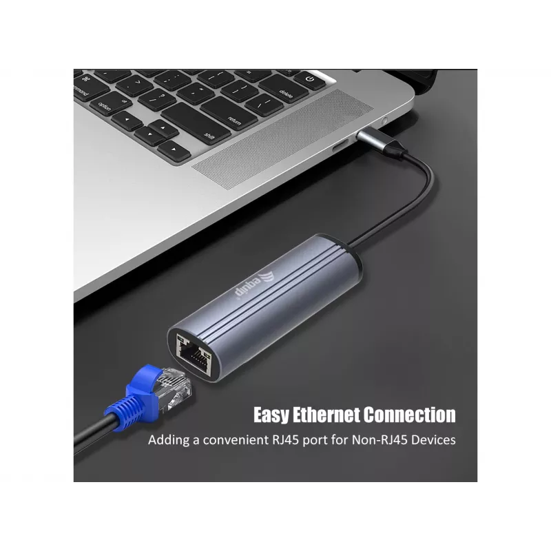 Equip USB-C zu RJ45 Gigabit-Netzwerk + PD-Adapter USB Type-C 100W