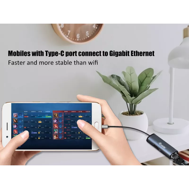 Equip USB-C zu RJ45 Gigabit-Netzwerk + PD-Adapter USB Type-C 100W