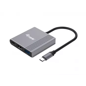 Equip 3-in-1 USB-C auf HDMI / USB-A / USB PD Adapter, 3.2 Gen 1 (3.1 Gen 1), USB Typ-C, HDMI-Ausgang, 3840 x 2160 Pixel