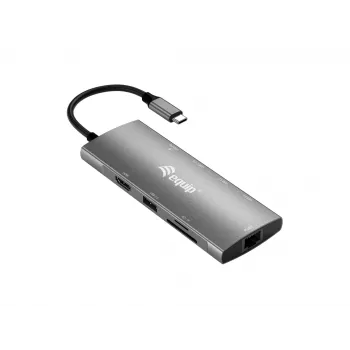 Equip USB-C 9-in-1-Multifunktionsadapter, HDMI 4K/60Hz, Gigabit-LAN, USB 3.2 GEN1, SD/TF, 100W USB PD