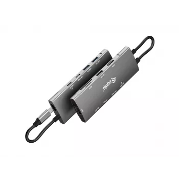 Equip USB-C 9-in-1-Multifunktionsadapter, HDMI 4K/60Hz, Gigabit-LAN, USB 3.2 GEN1, SD/TF, 100W USB PD