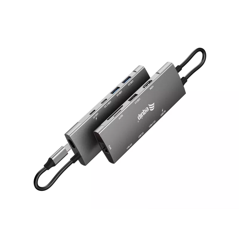 Equip USB-C 9-in-1-Multifunktionsadapter, HDMI 4K/60Hz, Gigabit-LAN, USB 3.2 GEN1, SD/TF, 100W USB PD