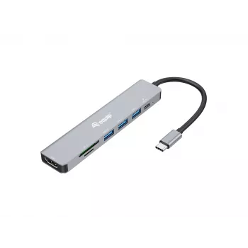 Equip USB-C 7-in-1 Multifunktionsadapter, HDMI 4K/60Hz, USB 3.2 Gen1 x3, TF/Micro SD, 100W USB PD