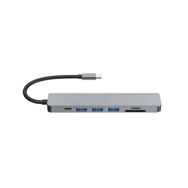 Equip USB-C 7-in-1 Multifunktionsadapter, HDMI 4K/60Hz, USB 3.2 Gen1 x3, TF/Micro SD, 100W USB PD