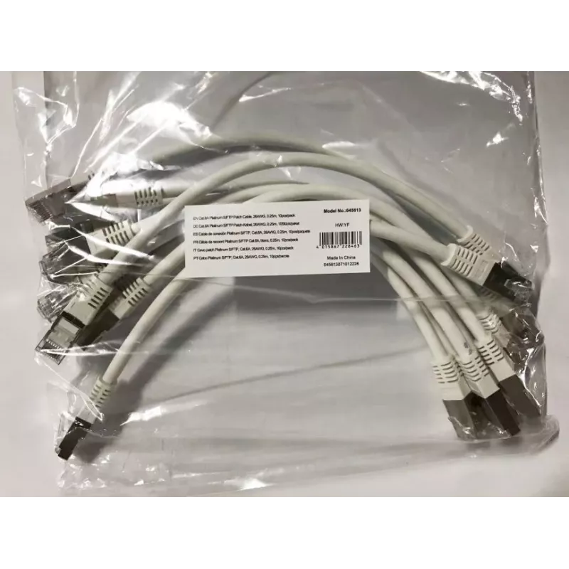 Equip Cat.6A Platinum S/FTP Patchkabel, Weiß, 0,25m, 10er-Set