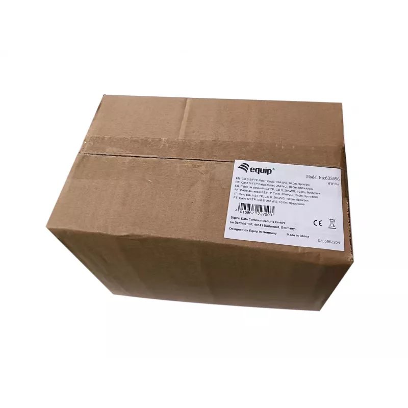 Equip Cat.6 S/FTP Patchkabel, 10,0 m, Schwarz, 9er-Set, 10 m, Cat6, S/FTP (S-STP), RJ-45, RJ-45, Schwarz