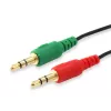 Equip Audio Split Cable, Schwarz, 3,5 mm, 2 x 3,5 mm, Buchse, Stecker, Polyvinylchlorid (PVC)