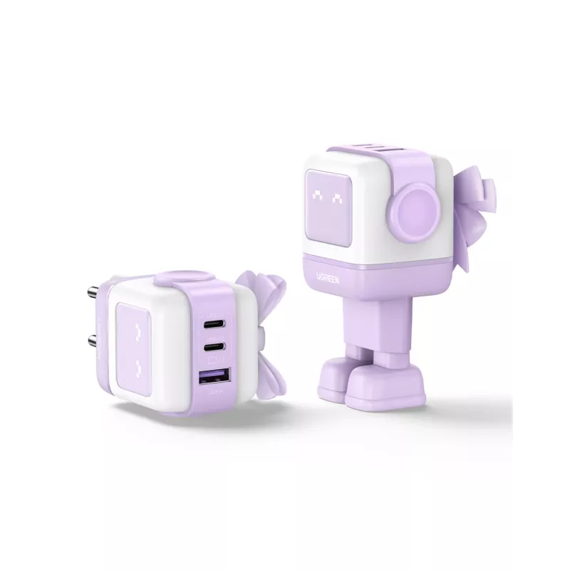 Ugreen Nexode RG 65W 3-Port GaN Mobile-Computer, Mobiltelefon, Maus, Laptop, Powerbank, Telefon Pink AC-Schnellladung Innenbereich