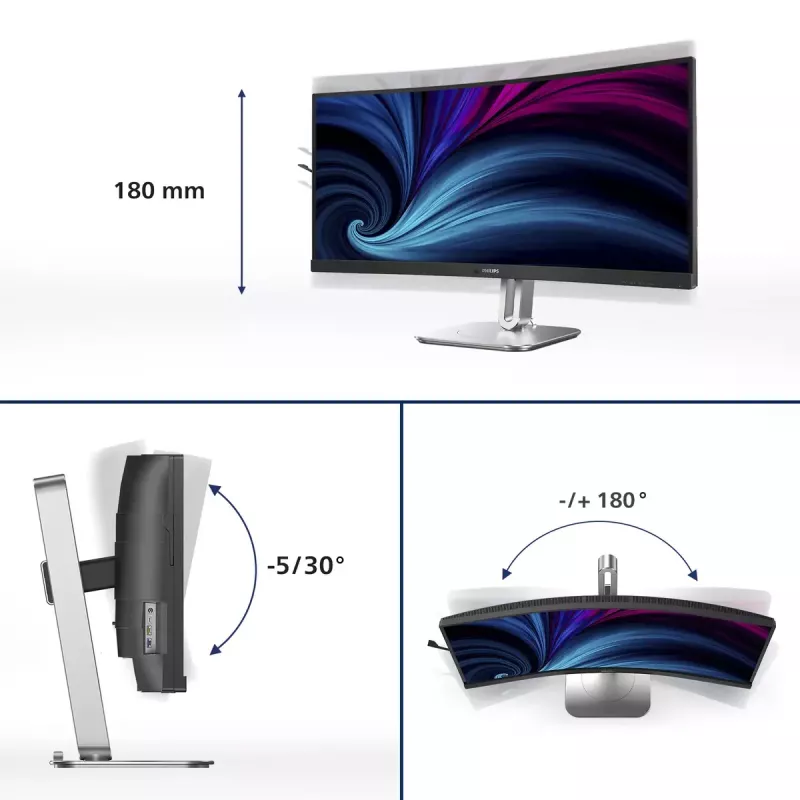 Philips 5000 series 34B2U5600C/00 Computermonitor 86,4 cm (34 Zoll) 3440 x 1440 Pixel Dual QHD LCD Grau