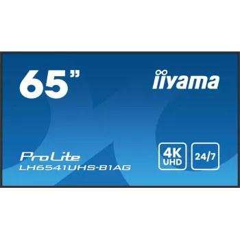 iiyama LH6541UHS-B1AG Signage Display 163,8 cm (64,5 Zoll) LCD 500 cd/m² 4K Ultra HD Schwarz 24/7