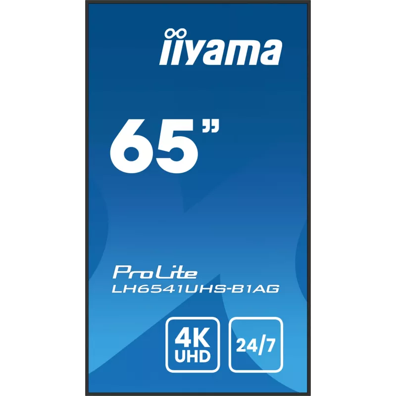 iiyama LH6541UHS-B1AG Signage Display 163,8 cm (64,5 Zoll) LCD 500 cd/m² 4K Ultra HD Schwarz 24/7