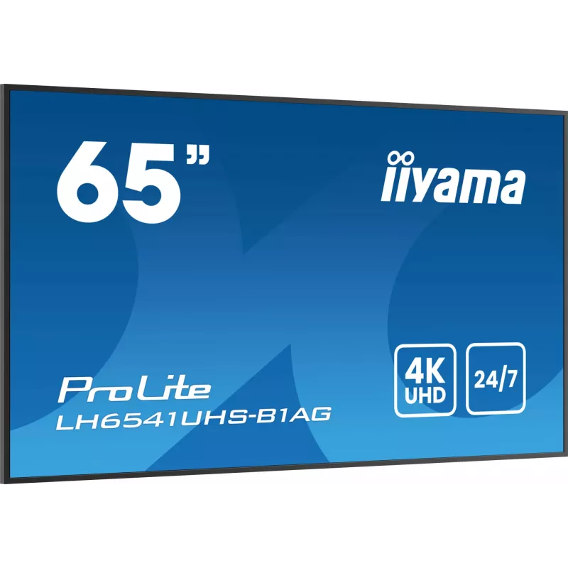 iiyama LH6541UHS-B1AG Signage Display 163,8 cm (64,5 Zoll) LCD 500 cd/m² 4K Ultra HD Schwarz 24/7