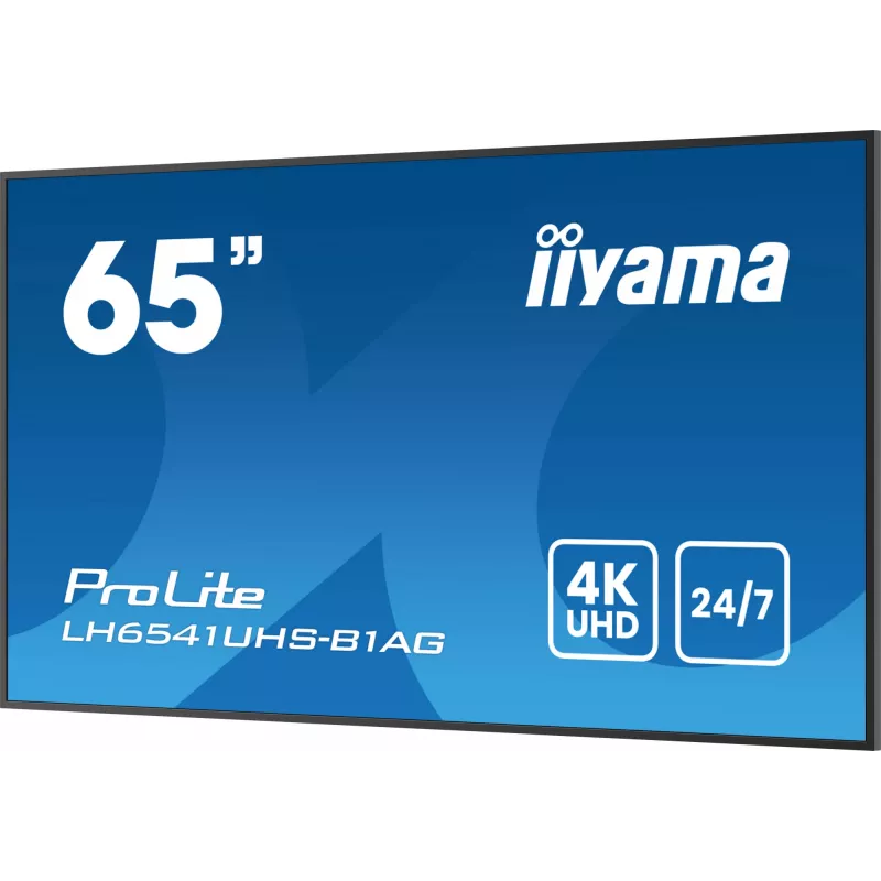 iiyama LH6541UHS-B1AG Signage Display 163,8 cm (64,5 Zoll) LCD 500 cd/m² 4K Ultra HD Schwarz 24/7