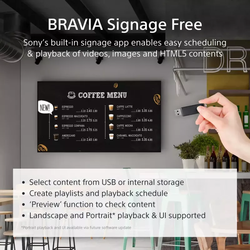 Sony FW-75EZ20L Signage Display Digital Signage Flachbildschirm 190,5 cm (75 Zoll) LED Wi-Fi 350 cd/m² 4K Ultra HD Schwarz Android 16/7