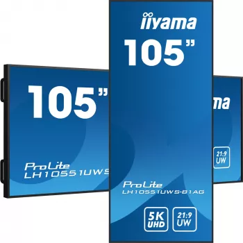iiyama LH10551UWS-B1AG Signage Display Digital Signage Flachbildschirm 2,67 m (105 Zoll) LED 500 cd/m² UltraWide 5K HD Schwarz 24/7