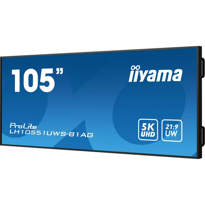 iiyama LH10551UWS-B1AG Signage Display Digital Signage Flachbildschirm 2,67 m (105 Zoll) LED 500 cd/m² UltraWide 5K HD Schwarz 24/7