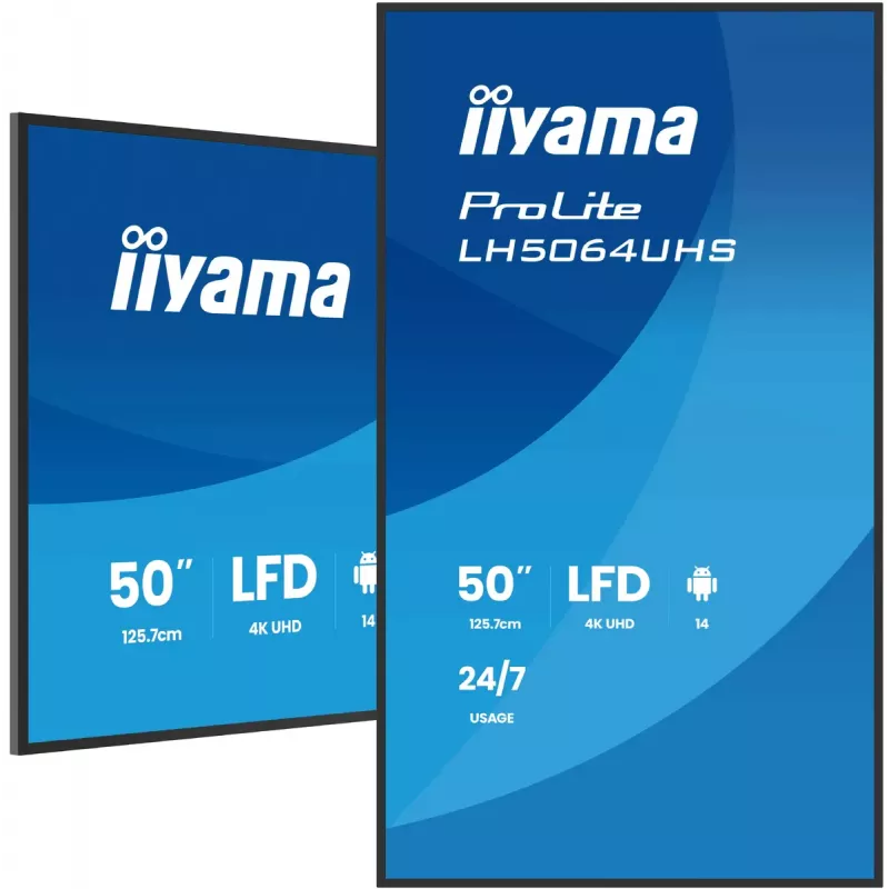 Digital-Signage-Flachbildschirm iiyama LH7564UHS-B1AG 75 Zoll 4K Ultra HD