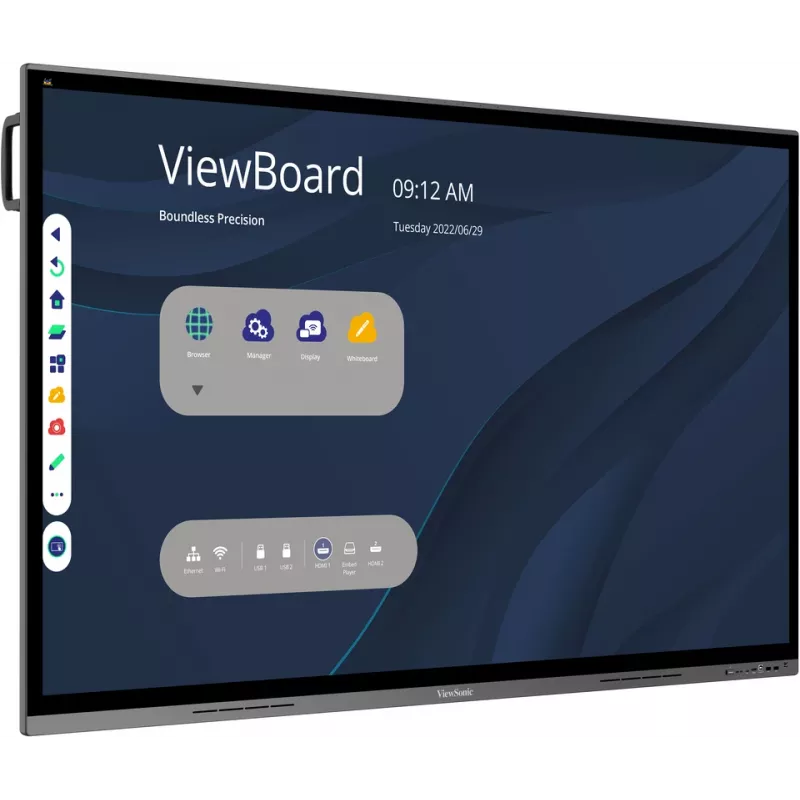 Viewsonic IFP7562 Signage Display Interaktives Flachdisplay 190,5 cm (75 Zoll) LED Wi-Fi 350 cd/m² 4K Ultra HD Schwarz Touchscreen Integrierter Prozessor Android