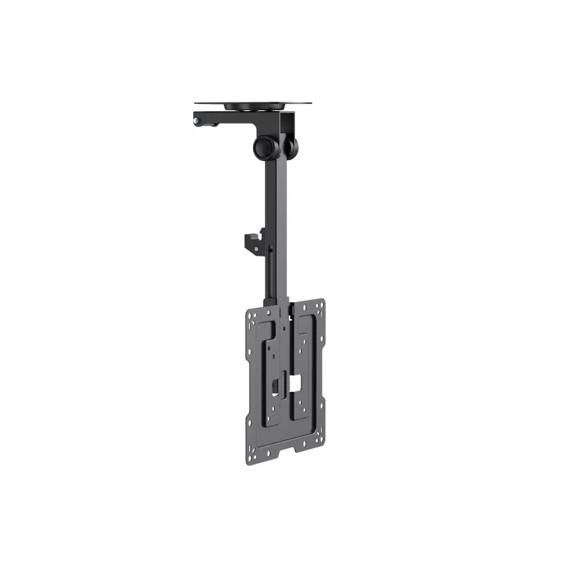 Equip 23 Zoll-55 Zoll Deckenhalterung TV Halterung, 75 x 75 mm, 400 x 400 mm, 0 - 80°, -45 - 45°, Edelstahl, Schwarz