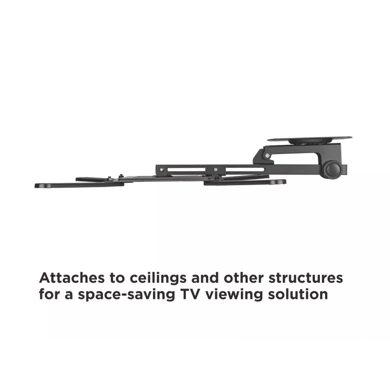 Equip 23 Zoll-55 Zoll Deckenhalterung TV Halterung, 75 x 75 mm, 400 x 400 mm, 0 - 80°, -45 - 45°, Edelstahl, Schwarz