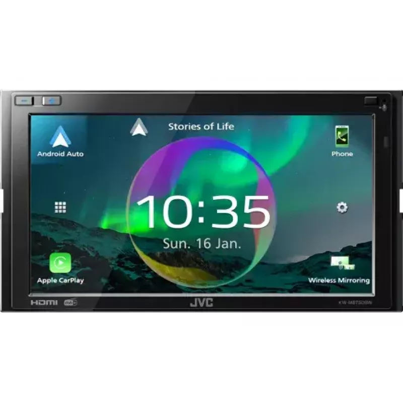 JVC KW-M875DBW Auto-Medienempfänger Schwarz Wi-Fi 180 W Bluetooth