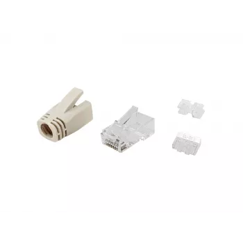 Equip Cat.6A RJ45 Steckerset 100 Stück Transparent Weiß