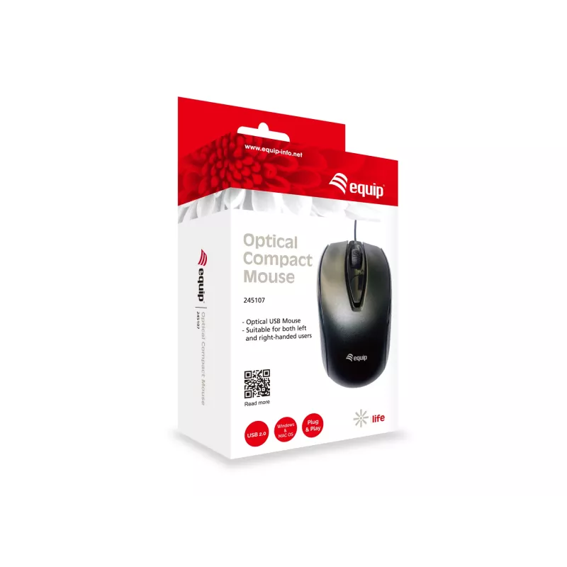 Equip 245107 Maus Office Beidhändig USB Typ-A Optisch 1000 DPI