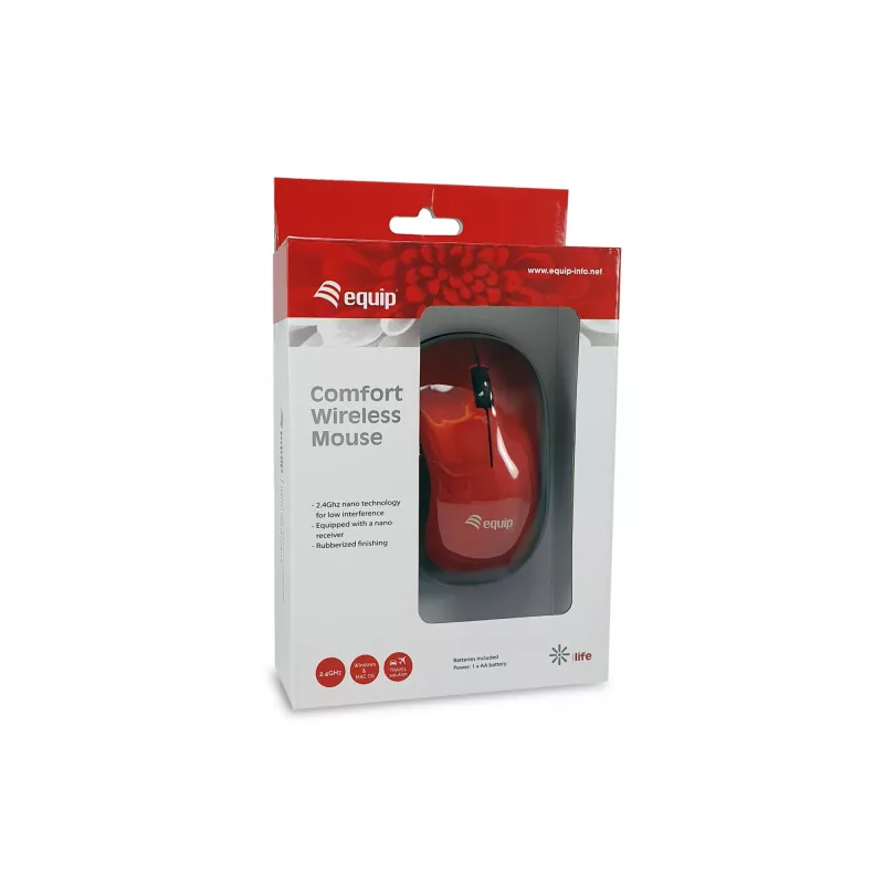 Wireless Maus Equip Comfort Red RF Wireless