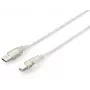 USB 2.0 Type A to Type B Kabel Equip 128650 1.8m Transparent Silver