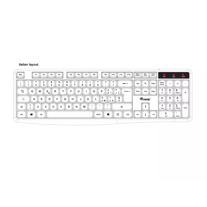 Equip 245213 Tastatur Büro USB QWERTY Italienisch Schwarz