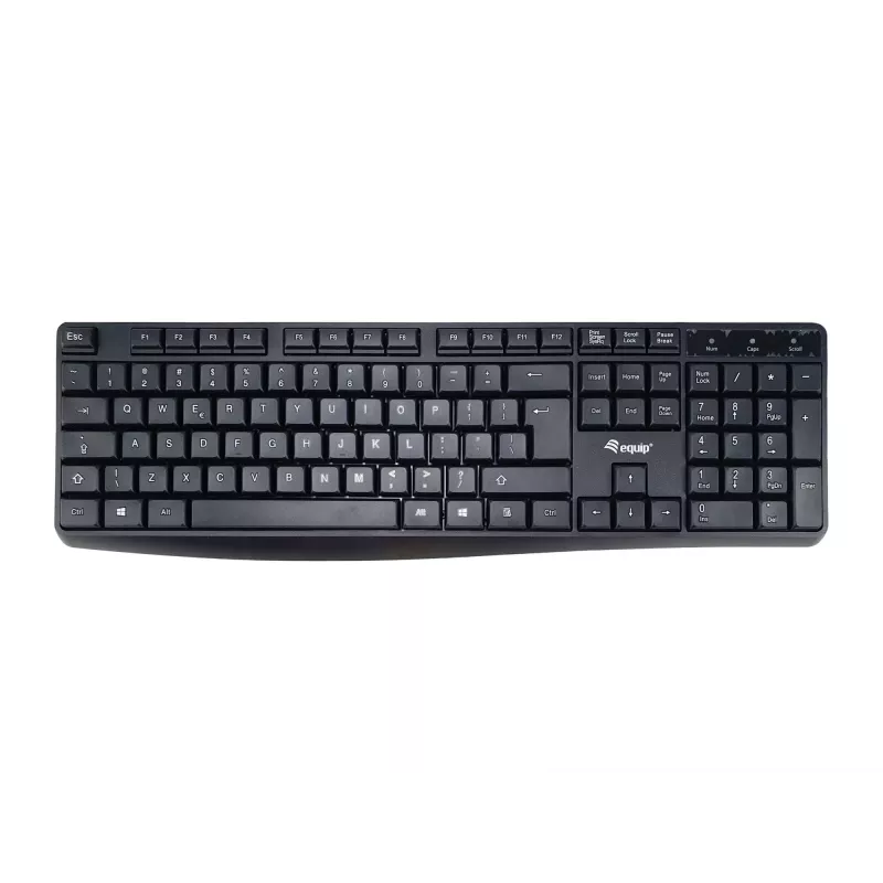 Equip kabelgebundene USB-Tastatur, US/Internationales Layout (QWERTY), Full-Size (100%), Kabelgebunden, USB, QWERTY, Schwarz