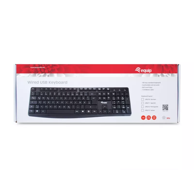 Kabelgebundene USB-Tastatur Equip 245211