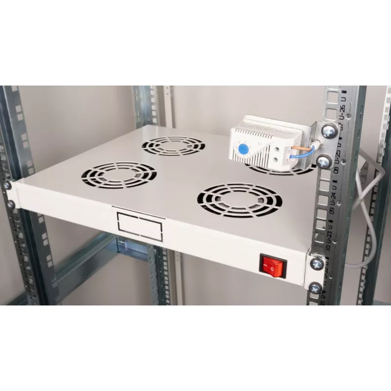 Equip Cooling Fans 19', 1U, 4FANS, RAL7035 Grau