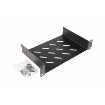 Equip Fixed Shelf 10', 1U, 150MM, Schwarz