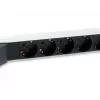 Equip 333312 Stromverteilungseinheit (PDU) 6 AC-Steckdosen 1U schwarz