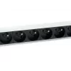Equip 333313 Stromverteilungseinheit (PDU) 8 AC-Ausgänge 1HE Schwarz, Silber