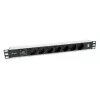 Equip 333315 Stromverteilungseinheit (PDU) 7 AC-Ausgänge 1U Schwarz, Silber