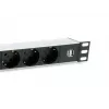 Equip 333315 Stromverteilungseinheit (PDU) 7 AC-Ausgänge 1U Schwarz, Silber